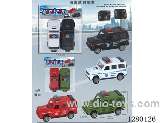 Urban Off-Road Police Inertia Model Car (Openable Doors) 4 Colors (12-Pack)