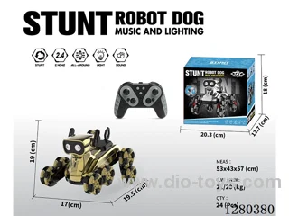 2.4G RC Stunt Robot Dog (Yellow) (Forward/Left/Right) (Battery Included)