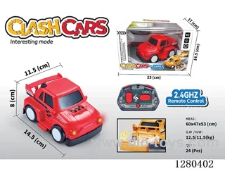 2.4G RC Battle Car (Red) with W/L/M/Smoke Functions, Battery Included