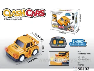 2.4G RC Battle Car (Yellow) with W/L/M/Smoke Functions, Battery Included