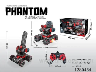 2.4G RC Multi-Function Stunt Car (Black/Red) W L/M/spray, Battery Included