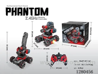 2.4G RC Multi-Function Stunt Car (Black/Red) W L/M/spray, Battery Included