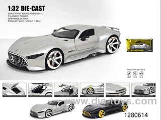 1:32 pull back alloy car with light/sound，include battery