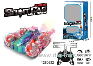2.4G 10 ch rc spray stunt car，include battery