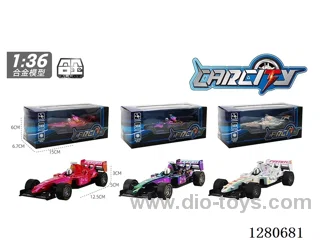 1:36 Die-Cast Pull Back Ferrari Race Car - 3 colors