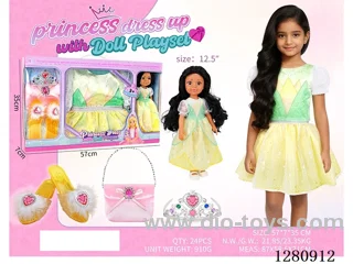 12.5 inch (32 cm) Eco-Friendly Fully Vinyl Doll + Princess Costume Set