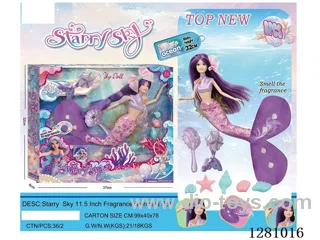 11.5-Inch Plush Fabric Barbie Scented Mermaid Series Doll