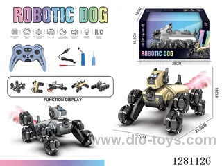 11ch Transforming rc dog W L/M/spray included battery