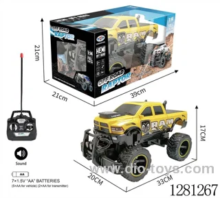 1:14 Dodge Off-road 4-wheel remote control vehicle - Yellow - Battery included