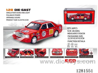 1:28 pull back alloy car