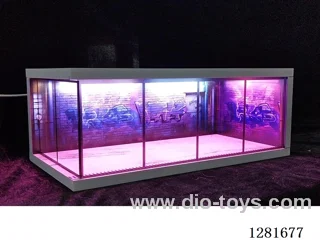 1/64 Model Car Garage Scene Parking Lot Neon Light Edition (Assembly Kit)