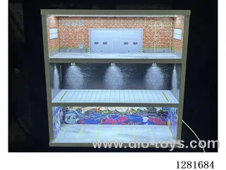1:64 Three-Tier Illuminated Model Garage Scene (Assembly Kit)