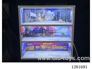 1:64 Three-Story Lighted Garage Model Scene (Assembly Kit)