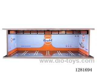1:64 Lighted Realistic Model Garage Parking Lot Die-Cast Car Storage Display Stand (with Acrylic Dust-Proof Door)