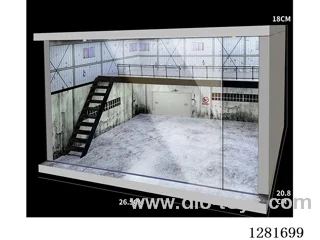 Realistic Dustproof Two-Story Garage with Lights (Compatible with 1/64, 1/43, 1/36, and 1/32 Scale Car Models)