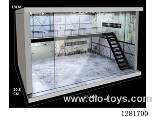 Realistic Dustproof Two-Story Garage with Lights (Compatible with 1/64, 1/43, 1/36, and 1/32 Scale Car Models)