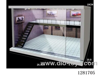 Realistic Dust-Proof Double-Deck Garage with Lights (Compatible with 1/64, 1/43, 1/36, and 1/32 Scale Car Models)