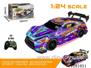 1:24 Drift Racing Car with Lights (2.4G - Battery Not Included) Red / Purple