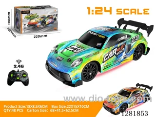 1:24 Drift Racing Car with Lights (2.4G - Battery Not Included) Green / Orange