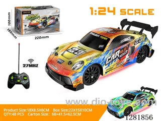 1:24 Drift Racing Car with Lights (27MHz - Battery Not Included) Green / Orange