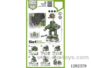 5-in-1 Transformable Remote-Control Military Series - Sound & Light, Battery Included