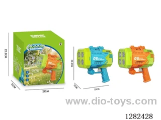 4-Cylinder 32-Hole Light-Up Short Space Bubble Gun 120ML*2 (Batteries Included)