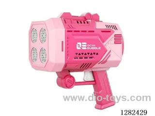 4-Cylinder 32-Hole Light-Up Short Space Bubble Gun 120ML*2 (Batteries Included)
