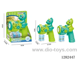 6-Hole LED Triceratops Bubble Gun, 70ML (Batteries Not Included)