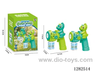 Light-Up Triceratops Bubble Gun 70ML (Batteries Not Included)