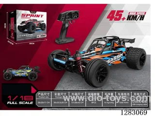1:18 2.4G Brushed Full-Scale High-Speed Car with Light Included Battery