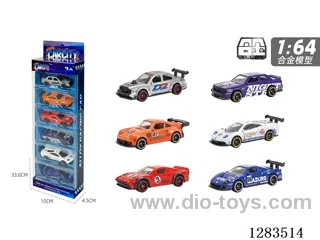 1:64 free wheel alloy car 6PCS