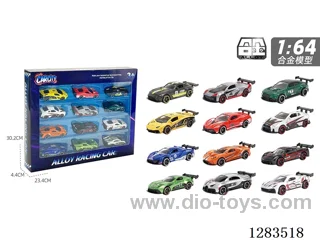 1:64 free wheel alloy car 12PCS