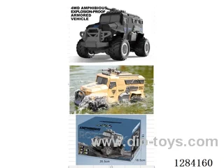 Amphibious Land-Water Vehicle 1:18 4WD 2.4G RC Waterproof Waterproof Remote Control included battery