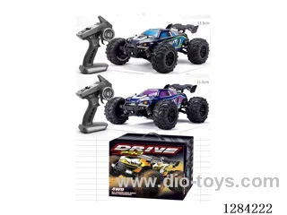 High-Speed Car, Brushed Motor, 1:16 Scale, 35 km/h, 4WD, 2.4 GHz RC, Lights included battery