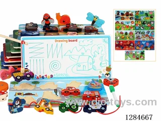 Wooden 4-in-1 Multi-Functional Matching Board