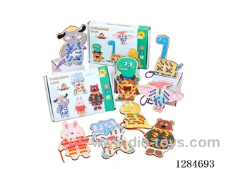 Wooden Animal Lacing Board
