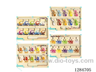 Wooden Maze Pen-and-Bead Game - 4 Styles
