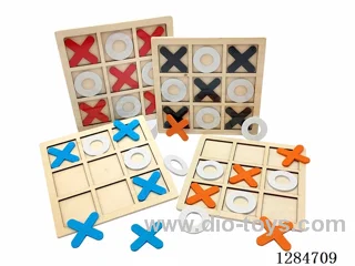 Wooden Tic-Tac-Toe Set (18PCS, Assorted Colors)