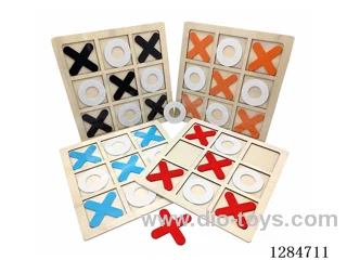 Wooden Tic-Tac-Toe Set (30PCS, Assorted Colors)