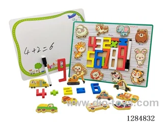 Wooden 3D Puzzle/Number/Writing Board 3-in-1