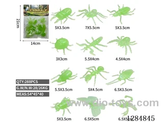 12 Small Solid Glow-in-the-Dark Insects