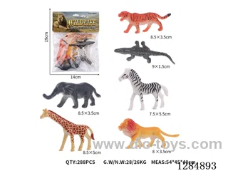 Medium Solid Wild Animals (6 PCS)