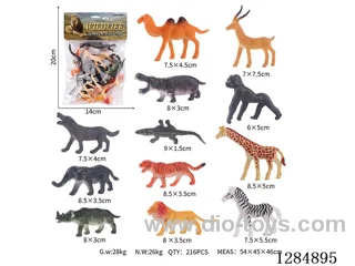 Medium Solid Wild Animals (12 PCS)