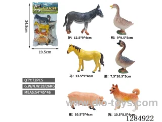 6 Large Hollow Farm Animals