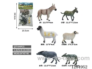 6 Large and Medium Hollow Farm Animals
