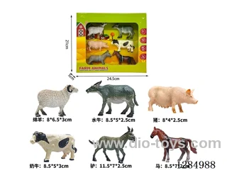 Medium Farm Animals 6 styles Display Box Set
