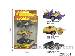 3 styles Set of Pull Back Dinosaur Cars