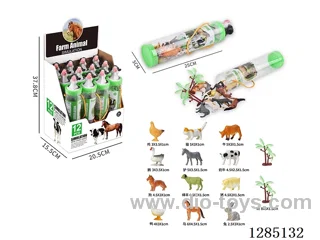 Small Farm Animals (12 PCS) + Accessories, PET Tube Pack (12PCS)