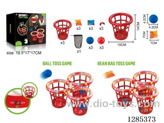 Throw-and-Catch Basket with Lights + Light-Up Sandbags + Hole Balls 2-in-1 (3 Baskets)