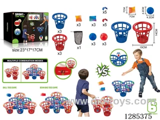 Throw-and-Catch Basket with Lights + Light-Up Sandbags + Hole Balls 2-in-1 (6 Baskets)